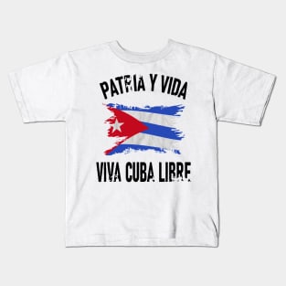 Cuba Libre Freedom Free Cuba Vintage Cuban Flag Kids T-Shirt